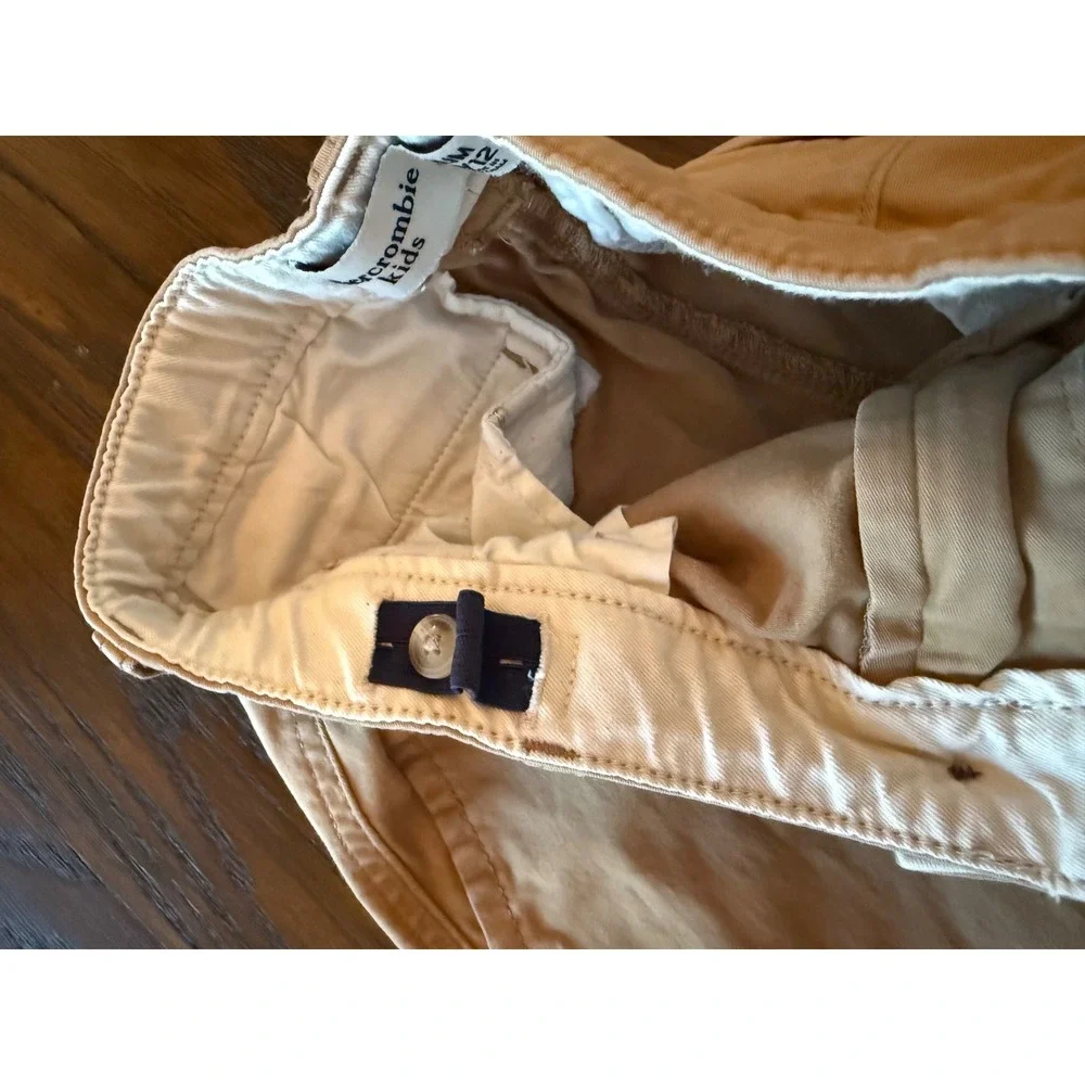Abercrombie‎ Kids Slim Chino Pants Boys 11/12 Tan Adjustable Waist